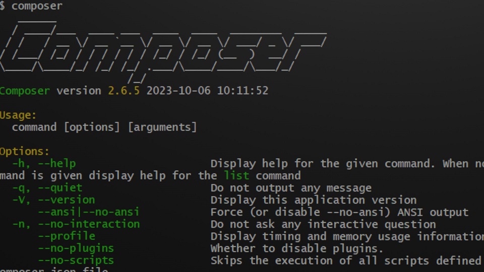 Composer program installation